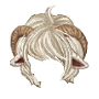 Advent Calendar 2023 Melpomenes Aries Sheep Boy Fluffy Hair with Horns and Ears White