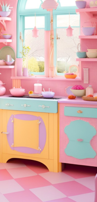 Happy 2024 Pink Dollhouse Kitchen